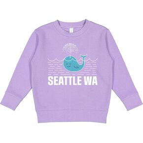 inktastic Seattle Washington Cute Whale Travel Toddler Sweatshirt