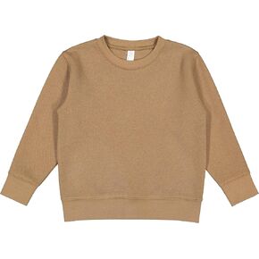 RABBIT SKINS Toddler Boy & Girl Fleece Long Sleeve Pullover Sweatshirt, Coyote Brown, 5/6