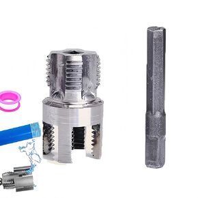 Integrated Internal & External Pipe Threading Tool, Pipe Thread Cutting Tool PVC Thread Maker Tool Electric Drill Compatible PVC Pipe Threader Kit,1/2" & 3/4" Pipe Sizes Rethreading Tool (1 Pcs 1/2")