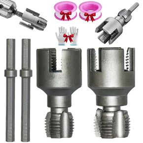 Pipe Thread Cutting Tool,Integrated Internal & External Pipe Threading Tool,PVC Pipe Threader Set 1/2" 3/4",PVC Threader Set,Plastic Pipe Tap Die Set,Pipe Thread Maker Tool for Cutting & Pipe (All)