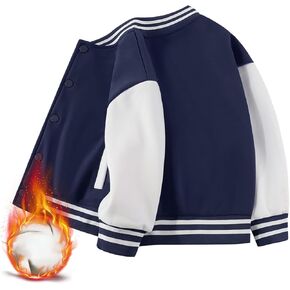 Kids Baseball Jacket Boys and Girls Fleece Jacket Autumn Winter Casual Sweatshirt New Children Plus Fleece Baseball Clothes