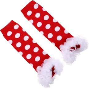 VALICLUD 1pair Lovely Leg Warmers Lace Design Comfortable Foot for Toddlers for Autumn Charming Dot Pattern Breathable for Use