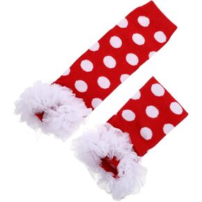 Homoyoyo 1pair Lovely Leg Warmers Comfortable Socks Cover Lace Dot Pattern for Toddlers for Autumn Use Cozy Boot Cuffs
