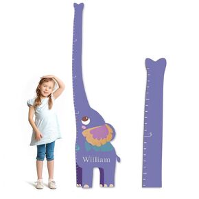 Personalized Name Growth Chart, Dinosaur Wooden Height Chart, Thick Height Measuring Board, Kids Height Tracker for Nursery Decor, Baby Boy Girl Measurement Ruler, Easy to Mark