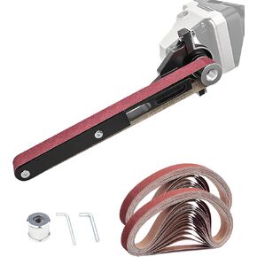 Belt Sander Adapter for Angle Grinder, M10 & M14 Thread Pipe Tube Sanding Attachment for Metalworking, Rust Removal (with 20PCS Sanding Belts #40, #100)