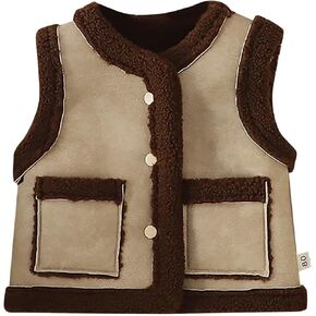 Toddler Baby Boys Girls Jacket Warm Vests Infant Sleeveless Fleece Jacket Winter Coats Kids Padded Waistcoat Outwear