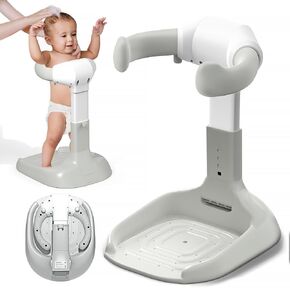 Adjustable & Foldable Baby Shower Stand with 5-Level Height & Anti-Slip Base - Baby Standing Shower 6-36 Months, Safety Handle, Space-Saving Design for Travel & Storage