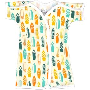 Boy's & Girl's Open-Shoulder Short-Sleeve Ultra Soft PICU Gown - PICU Friendly - Newborn (5-8lbs)