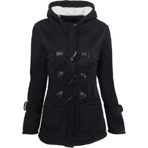 PeQAQ Women's Winter Coat Plus Size Thicken Warm Wool Blend Windbreaker Jackets Fashion Fleece Lined Trench Coat Overcoats