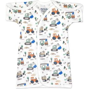 Open-Shoulder Short-Sleeve Cotton NICU Gown - Teeny (2-4lbs)