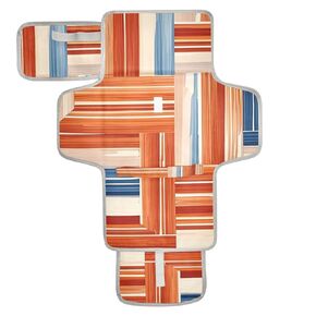 Boho Orange و Blue Strapes العاديون القابل لإعادة الاستخدام منصات الطاولة المتغيرة مع منصات تغيير جيب الأنسجة لتغيير الجدول لفتاة ووي Cambiador de pa؟ ales para bebes