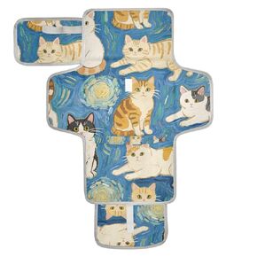 Blue Cat Art Painting Reusable Changing Pads for Baby with Tissue Pocket Changing Pads for Changing Table for Girl & Boy cambiador de pa?ales para Bebes