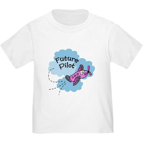 CafePress Future Pilot Airplane Cute Girl Baby/Toddler Tee Cute Toddler Graphic Tee, 100% Cotton