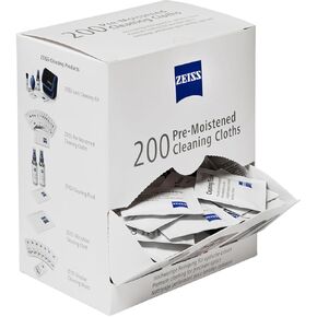 Zeiss Pre-Moistened Cleaning Cloth for Camera Lenses, Binoculars and Scopes, Box of 200