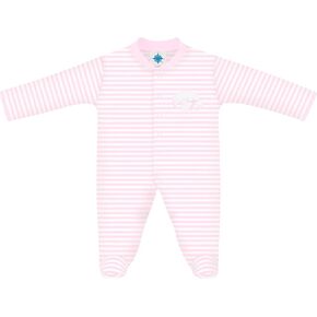 Creative Knitwear College Baby Striped Footed Romper - Team Logo, Multiple Colors, for Boys & Girls (0-9 Months)