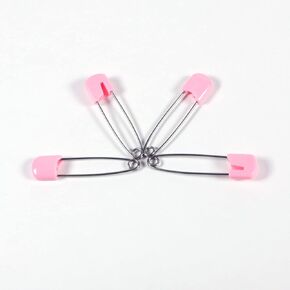 OsoCozy Cloth Diaper Nappy Pins 4 Packs - 4 Stainless Steel Safety Pins with Locking Plastic Heads. Durable, Safe and Cute 2.2 Inches Long (Red)