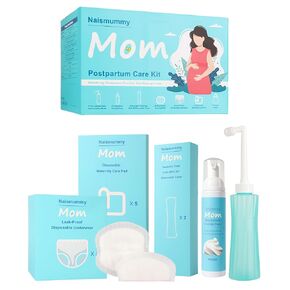 Postpartum Essentials Recovery Kit for Labor & Delivery – Nursing Pads, Peri Bottle, Ice Pack Pad, Postpartum Underwear, Disposable Bed Pads, Perineal Foam, 55 Piece Gift Set