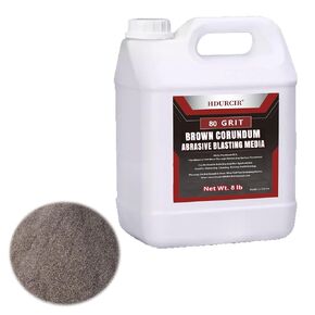 Brown Corundum Abrasive Blasting Media (Brown Aluminum Oxide) 8LBS 80 GRIT Medium to Fine Sand Blasting Abrasive Media for Blasting Cabinet or Blasting Guns