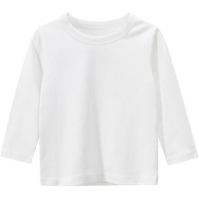 Toddler Undershirt Long Sleeve T-Shirts Cotton Crewneck Tees Soft Basic Layering Shirt Top for Toddler Girls Clothes