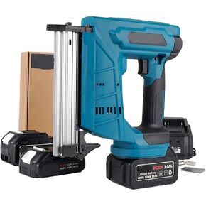 Cordless F30 Nail Gun Electric Furniture Carpentry Tacker Stapler Woodworking Power Tool Staple Gun for 18V Battery for DIY Projects, Upholster and Woodworking(1PC 2.0A Battery)