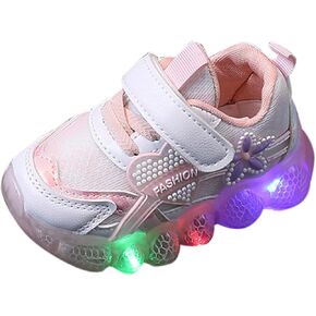 Kids Light Up Shoes Girls Boys Breathable Luminous Soft Sole Running Sport Sneaker Lace-Up Lightweight Soft Trainer