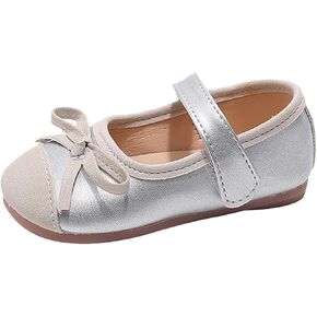 Glittery Mary Jane Flat𝘀 for Toddler Girls Little-Kids Princess Wedding Ballet Dress Shoes Soft Strap Ballerina