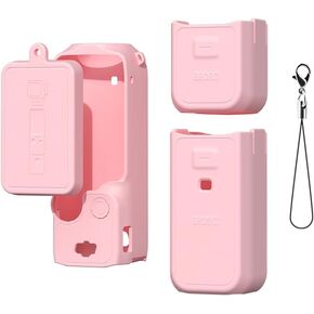 BTG All-in-One Set Silicone Protective Case for DJI Pocket 3 Accessories Parts Case Cover Protector (Pink)