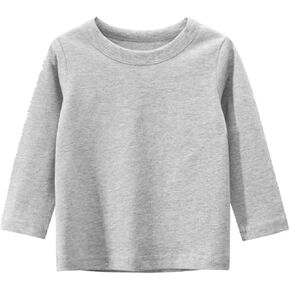 Toddler Undershirt Long Sleeve T-Shirts Cotton Crewneck Tees Soft Basic Layering Shirt Top for Baby Boys Girls