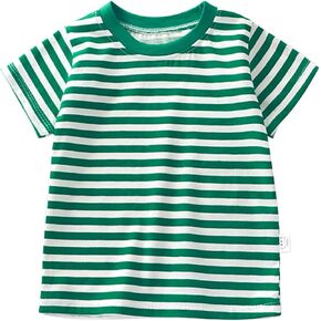 Summer Children's Short Sleeved T Shirt Pure Cotton Boys and Girls Single Baby Base Shirt Striped Multi Boy Undershirt