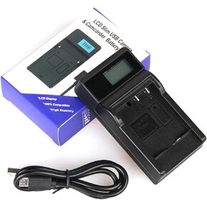 LCD USB Travel Battery Charger Compatibility for Hitachi DZ-MV550A, DZ-MV550E, DZ-MV580A, DZ-MV580E Camcorder