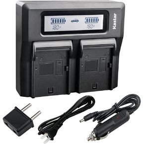 Kastar Fast Dual LCD Charger لـ JVC BN-VF823 BN-VF823U GR-D850 GR-D851 GR-D853 GR-D870 GR-D875 GR-DA30 GS-TD1 GY-HM70 GY-HM100 GY-HM100U GY-HM150 GY-HM170U GZ-HMG130 GZ-MG132 GZ-MG133