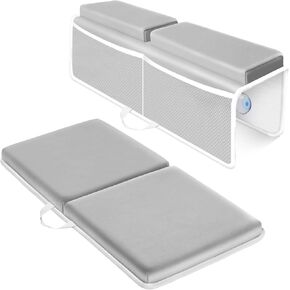 Bath Kneeler and Elbow Rest Pad Set for Baby Bathing, Thick Quick Drying Memory Foam Kneeling Mat with Toy Organizer Pockets, Comfortable Non Slip Bathtub Knee Saver Support for Knees, Arms（Gray）