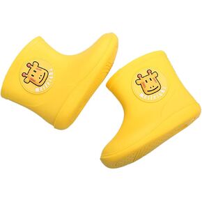 Children's Spring Fall Cartoon Waterproof Rain Boots for Little Kids Toddler Baby Boys Girls Anti-Slip Ankle Rainshoes