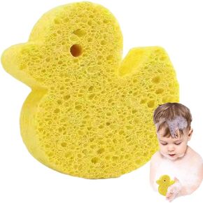 Baby Bath Sponge - Cute Shower Brush Dead Skin Remover | Natural Wood Pulp & Cotton Bath Sponges for Infants & Toddlers