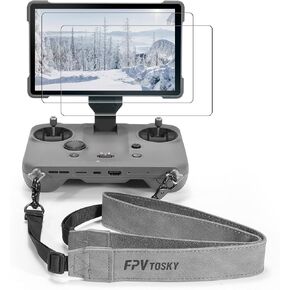 FPVtosky Lanyard & Screen Protector for DJI RC Pro 2, [2 Packs] HD Tempered Glass Film for DJI Mavic 4 pro Remote Controller Accessories [ONLY for RC PRO 2]