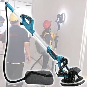 Electric Drywall Sander with Vacuum Dust Collection, Wall Sander with 5-Speed Variable Speed,Retractable Handle,Double Layer LED Light(50sheets)