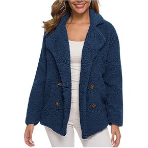 Fleece Winter Jacket for Women,Women's Fashion Casual Padded Thickened Lambswool Warm Fuzzy Sherpa Coats Cardigan