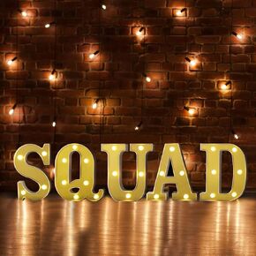 Efavormart 6" 3D Gold Marquee Letters 5 LED Light Up Letters Warm White LED Letter Lights - G
