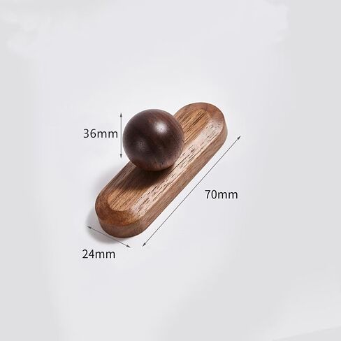6 Pcs Black Walnut Wood Cabinet Knobs - Ball Shape - Wooden Drawer Pulls for Cabinets Doors, Dresser and Drawers Pullwith Screws, Hardware for Kitchen Bathroom Bedroom,96mm in Saudi Arabia