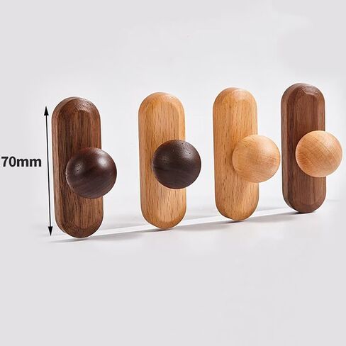 6 Pcs Black Walnut Wood Cabinet Knobs - Ball Shape - Wooden Drawer Pulls for Cabinets Doors, Dresser and Drawers Pullwith Screws, Hardware for Kitchen Bathroom Bedroom,96mm in Saudi Arabia