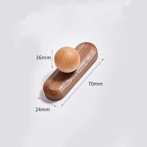 6 Pcs Black Walnut Wood Cabinet Knobs - Ball Shape - Wooden Drawer Pulls for Cabinets Doors, Dresser and Drawers Pullwith Screws, Hardware for Kitchen Bathroom Bedroom,96mm in Saudi Arabia