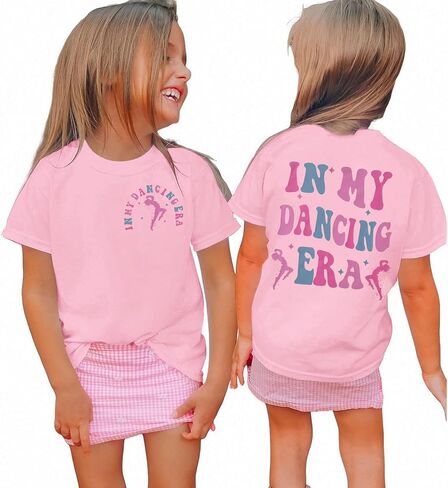 in My Dancing Era Shirt for Girls Kid Toddler Groovy Dancer Graphic T-Shirt Funny Tees Short Sleeve Performance Tops in Saudi Arabia