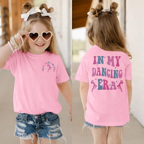 in My Dancing Era Shirt for Girls Kid Toddler Groovy Dancer Graphic T-Shirt Funny Tees Short Sleeve Performance Tops in Saudi Arabia