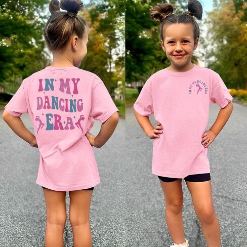 in My Dancing Era Shirt for Girls Kid Toddler Groovy Dancer Graphic T-Shirt Funny Tees Short Sleeve Performance Tops in Saudi Arabia