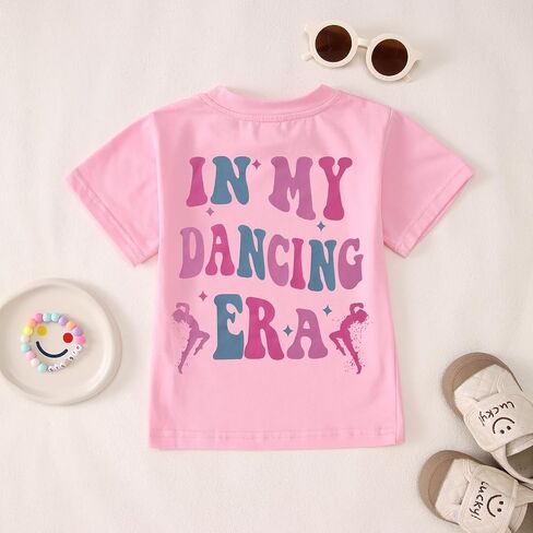 in My Dancing Era Shirt for Girls Kid Toddler Groovy Dancer Graphic T-Shirt Funny Tees Short Sleeve Performance Tops in Saudi Arabia