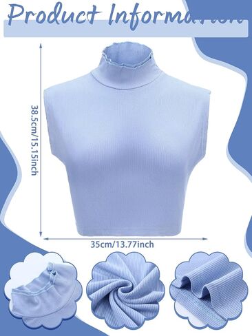 3 Pcs Detachable Collars for Women Ruffled Fake Turtleneck Dickey Collar Winter Mock Blouse Turtle Neck Fake Collar in Saudi Arabia