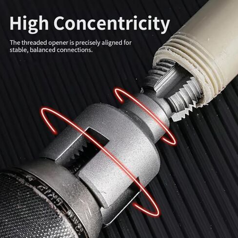 Integrated Internal & External Pipe Threading Tool, PVC Threading Tool Kit, Electric Drill Compatible PVC Pipe Threader Kit with Various Die Sizes, Pipes Threader Plumbing Tools (1/2"+3/4") in Saudi Arabia