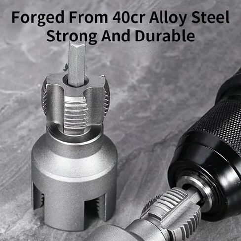 Integrated Internal & External Pipe Threading Tool, PVC Threading Tool Kit, Electric Drill Compatible PVC Pipe Threader Kit with Various Die Sizes, Pipes Threader Plumbing Tools (1/2"+3/4") in Saudi Arabia
