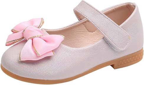 Toddler Girls Dress Shoes Flower Girl Little Kids Mary Jane Ballet Flats Bows Wedding Party Girl Mary Jane Shoes in Kuwait