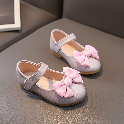 Toddler Girls Dress Shoes Flower Girl Little Kids Mary Jane Ballet Flats Bows Wedding Party Girl Mary Jane Shoes in Kuwait